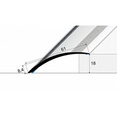 Přechodový profil E07 Inox samolepicí 61 mm 100 cm nájezdový