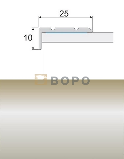 Profilteam Schodová lišta E07 Inox samolepicí 25 x 10 mm 120 cm