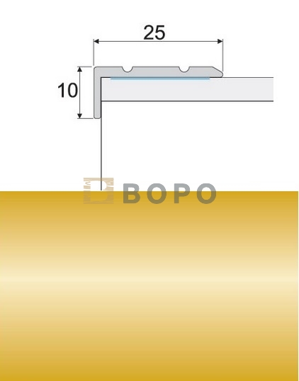 Profilteam Schodová lišta E00 Zlatá samolepicí 25 x 10 mm 270 cm