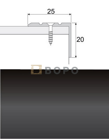 Profilteam Schodová lišta E03 Bronzová šroubovací 25 x 20 mm 270 cm