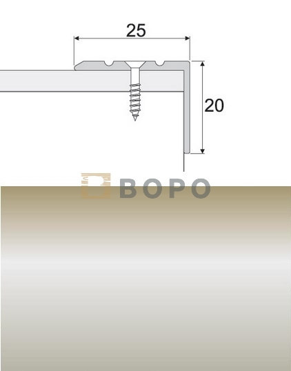 Profilteam Schodová lišta E07 Inox šroubovací 25 x 20 mm 120 cm