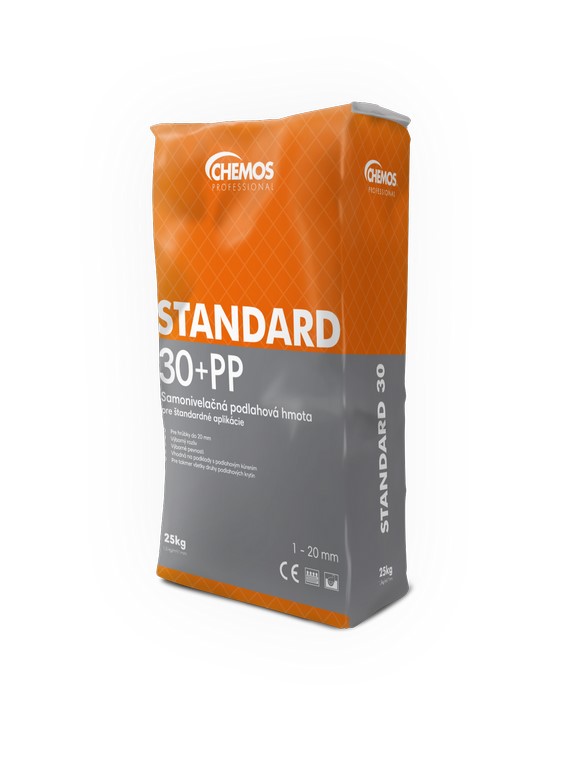 Samonivelační hmota Chemos Standard 30 25 kg - s PP vláknem + míchací barel