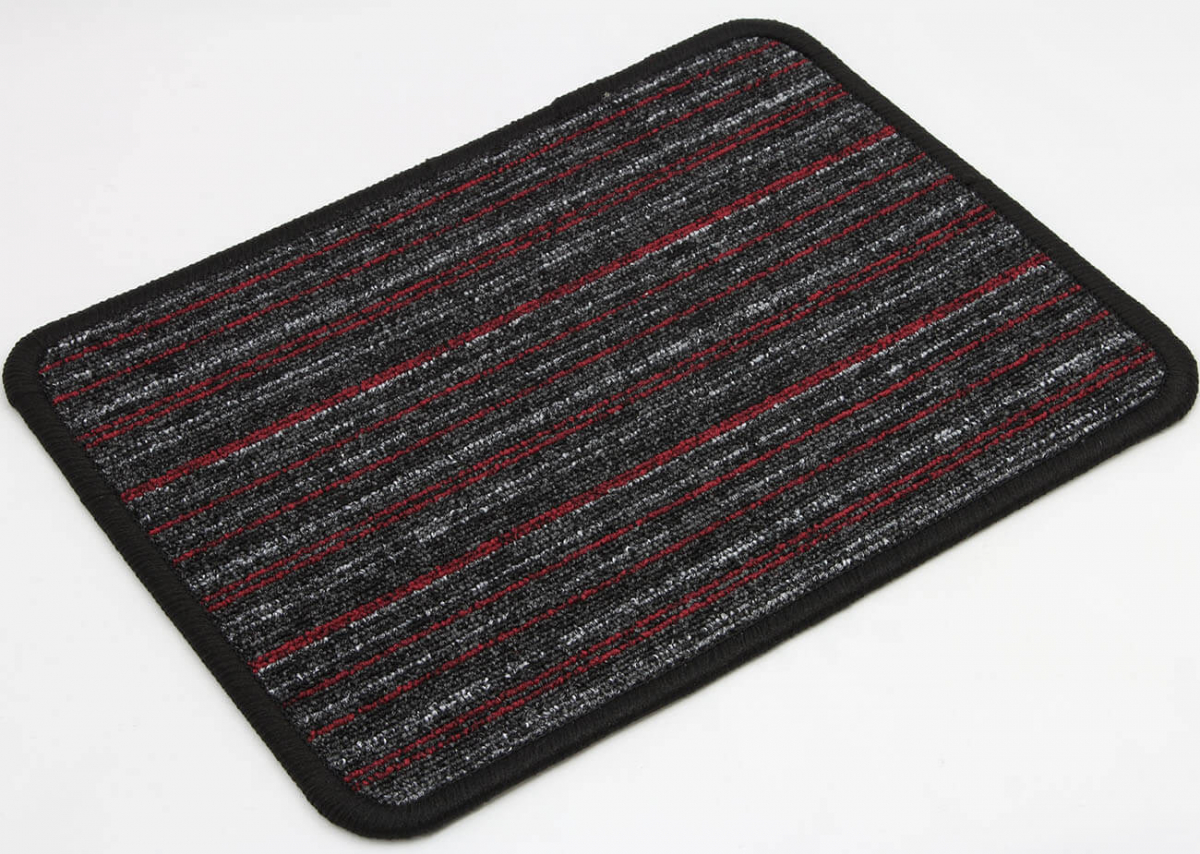 Zátěžový koberec Falcon Stripe 520 Černo-šedo-červená Metráž šíře 4m