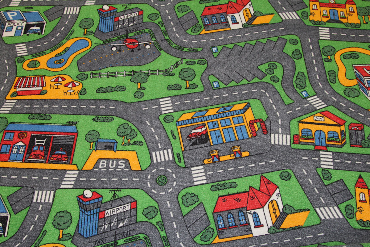 Ideal City Life koberec dětský šíře 4m Vícebarevný